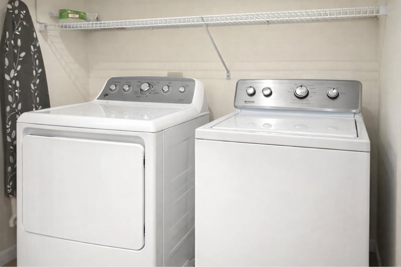 No suitcase overload here—pack light and refresh often with a washer and dryer ready whenever you are