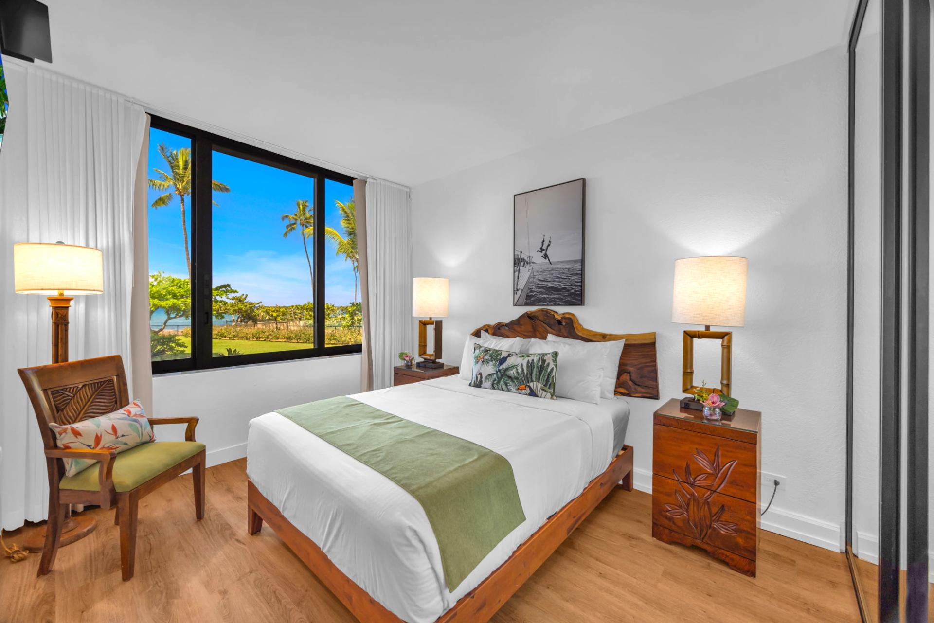 Rest easy in the beautifully appointed guest bedroom, designed with comfort in mind