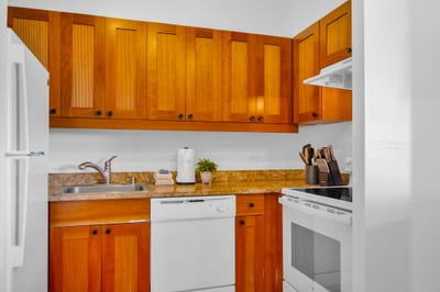 The fully equipped kitchen is the perfect place to prep island inspired meals KS-104