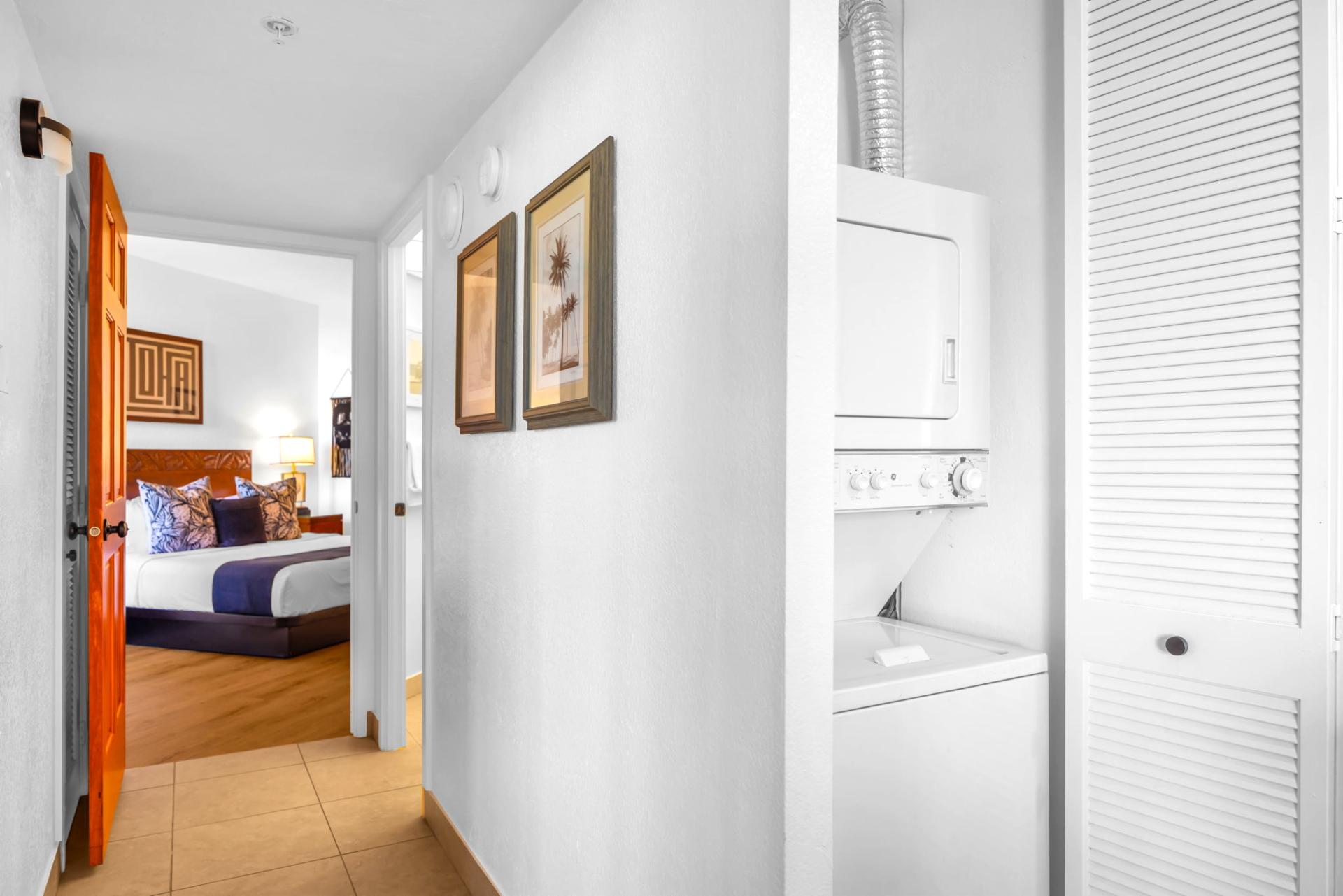 The convenient in-unit laundry ensures you can pack light and enjoy every moment on Maui