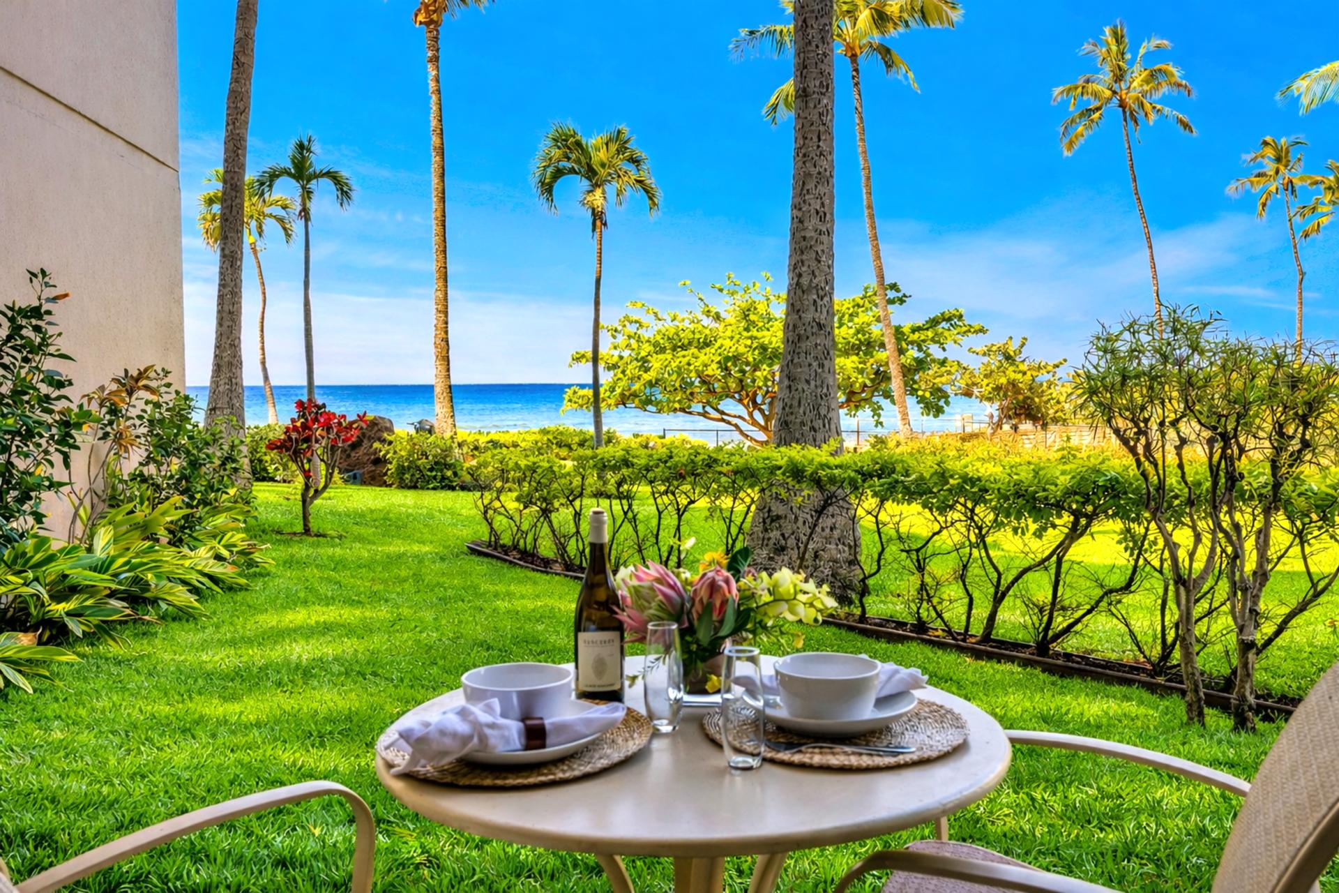 Sip your morning coffee surrounded by swaying palms and ocean breezes on your lanai