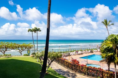 With every glance, Maui stuns—ocean waves, swaying palms, and poolside bliss just steps from your retreat