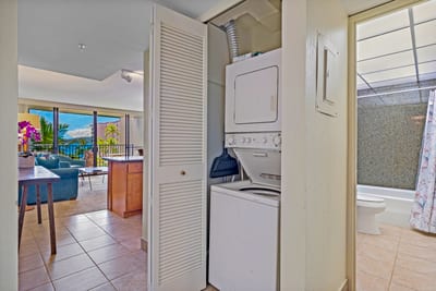 Island living meets ultimate convenience, laundry day feels like a breeze with this tucked-away in-unit washer and dryer