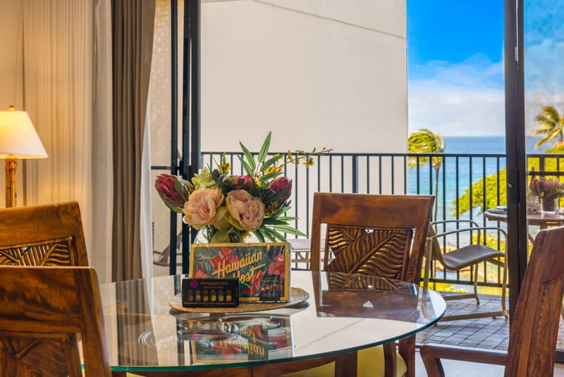 Enjoy ocean views with tropical flair from the dining table, where every meal comes with a side of island sunshine.