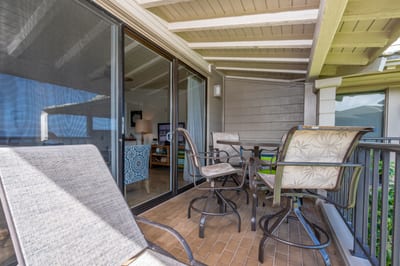 Perfect for morning chats or evening laughter, this lanai corner blends beauty, comfort, and Maui magic KBV-12B3