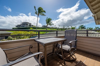 A private lanai with panoramic views of paradise—perfect for breakfast, breezes, and bold blue skies KBV-12B3