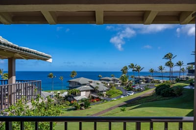 Awake to sunlit palms dancing over lava rock and lush landscapes, framed by Molokai in the distance KBV-12B3