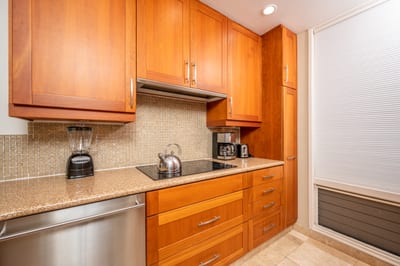 Every kitchen detail—from the toaster to the blender—has a home in this organized and stylish corner KBV-12B3