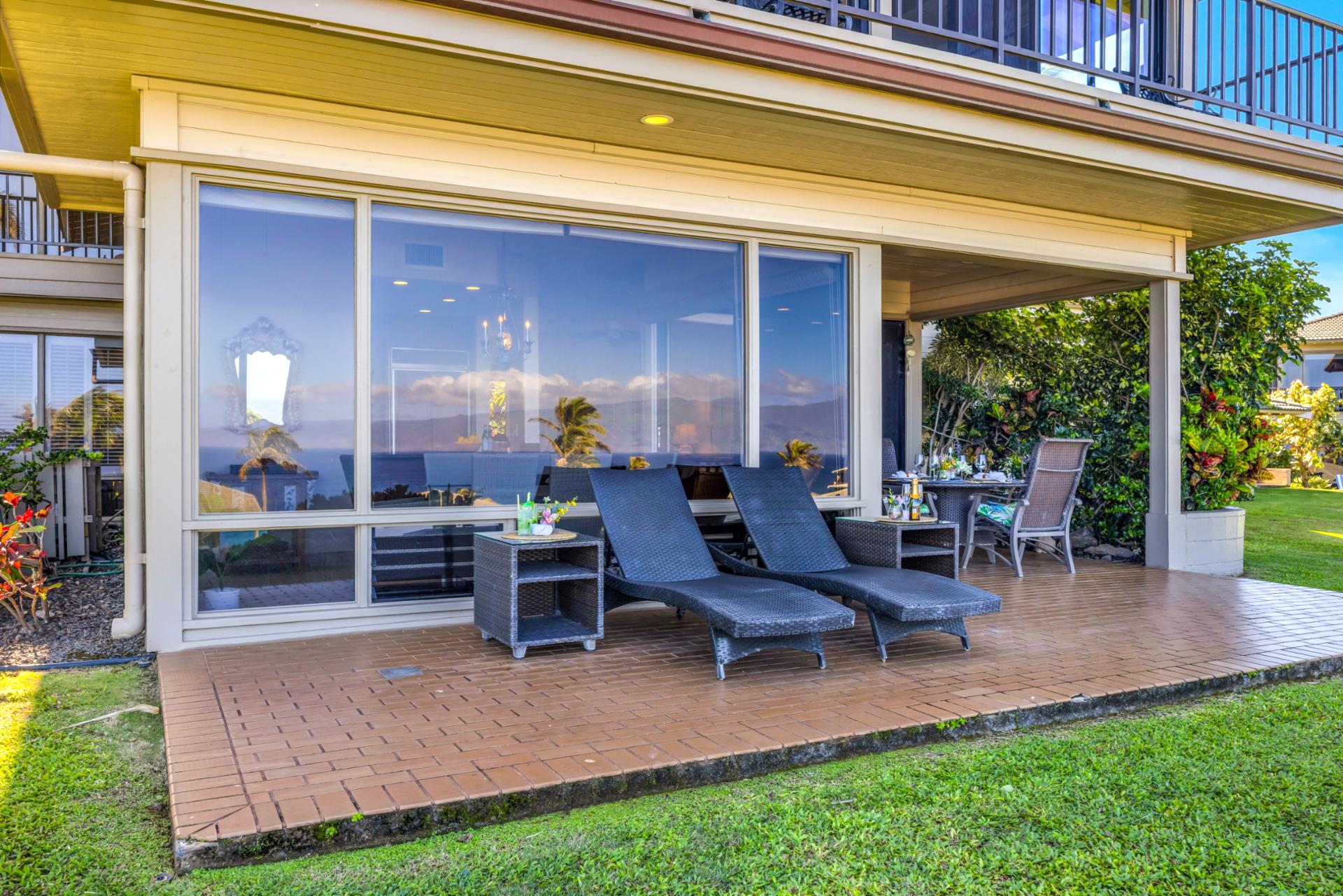 Stretch out and relax with coastal scenery just beyond