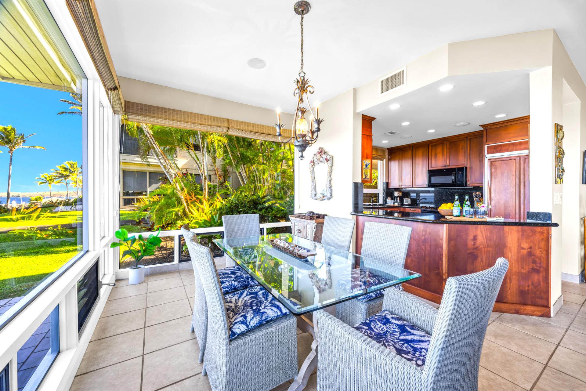 Bright dining space that flows effortlessly outdoors
