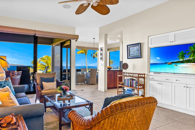 The living space layout is thoughtfully designed to enjoy the ocean view from any area