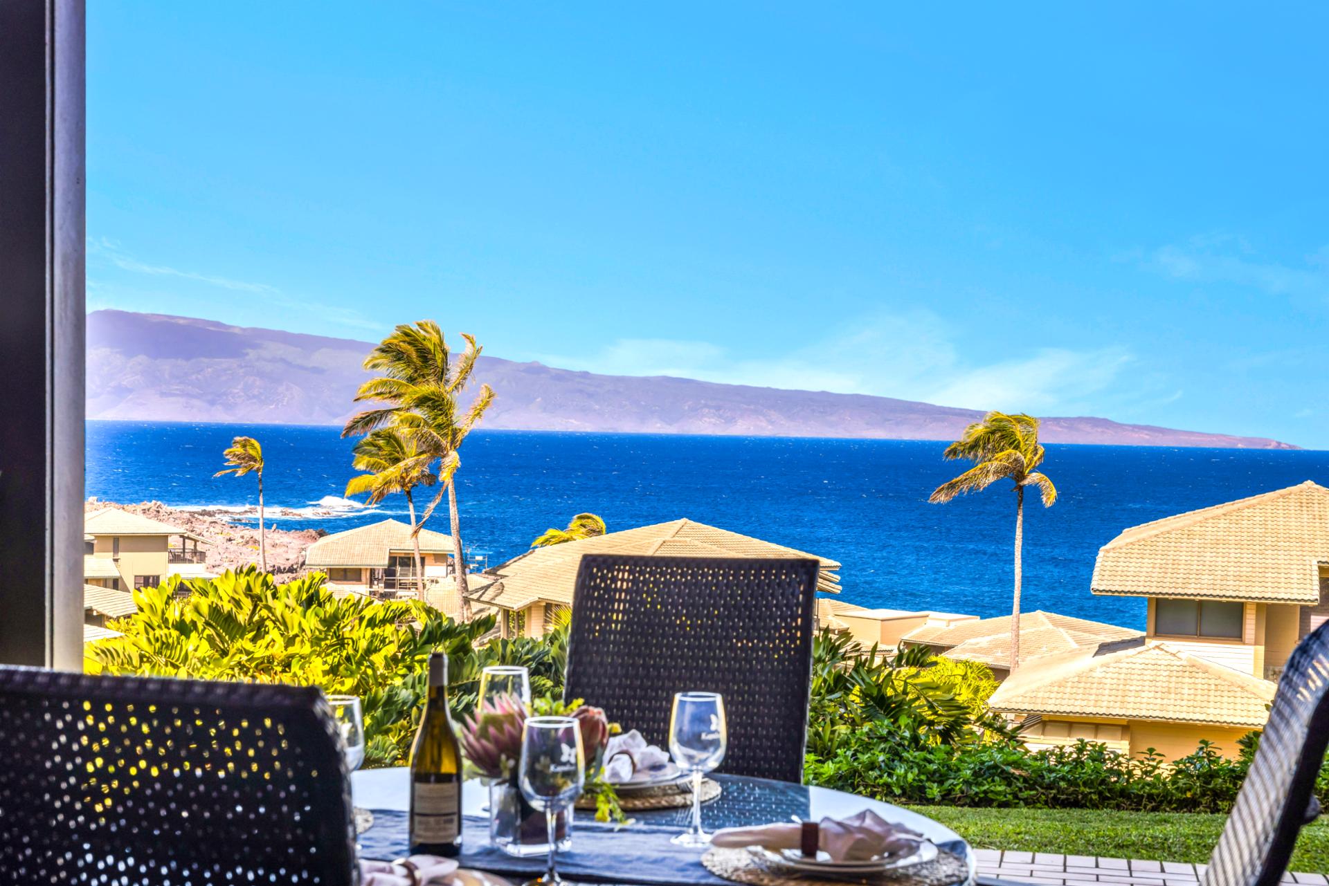 Enjoy meals with sweeping ocean views all around