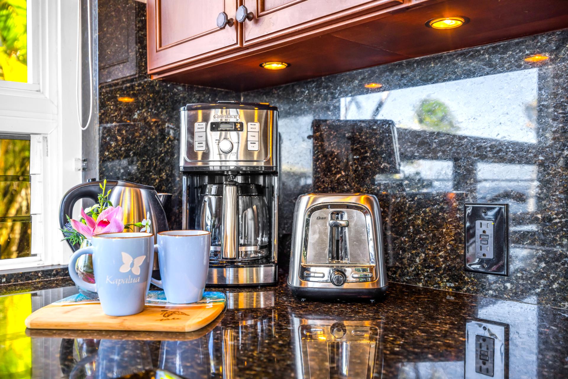 Start mornings with coffee and garden views