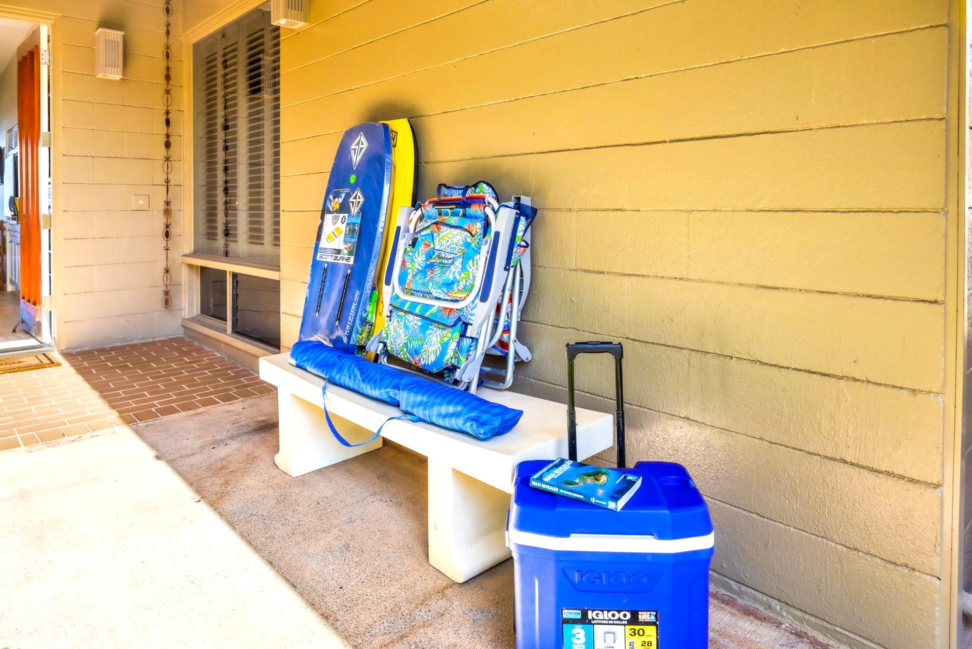 Beach gear is provided for seamless days on Maui's iconic shores