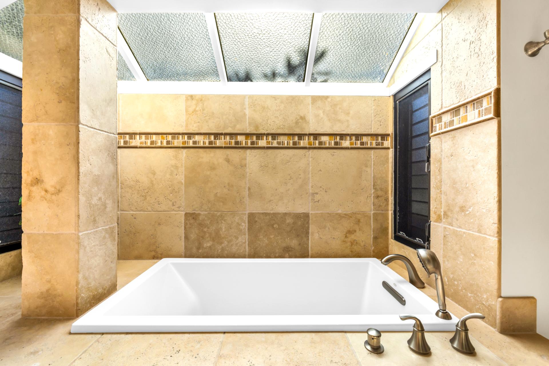 Unwind in a soothing bath after a day of adventure