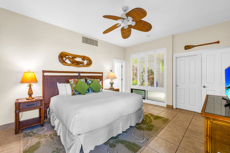 The comfortable guest bedroom offers a haven for peaceful sleep