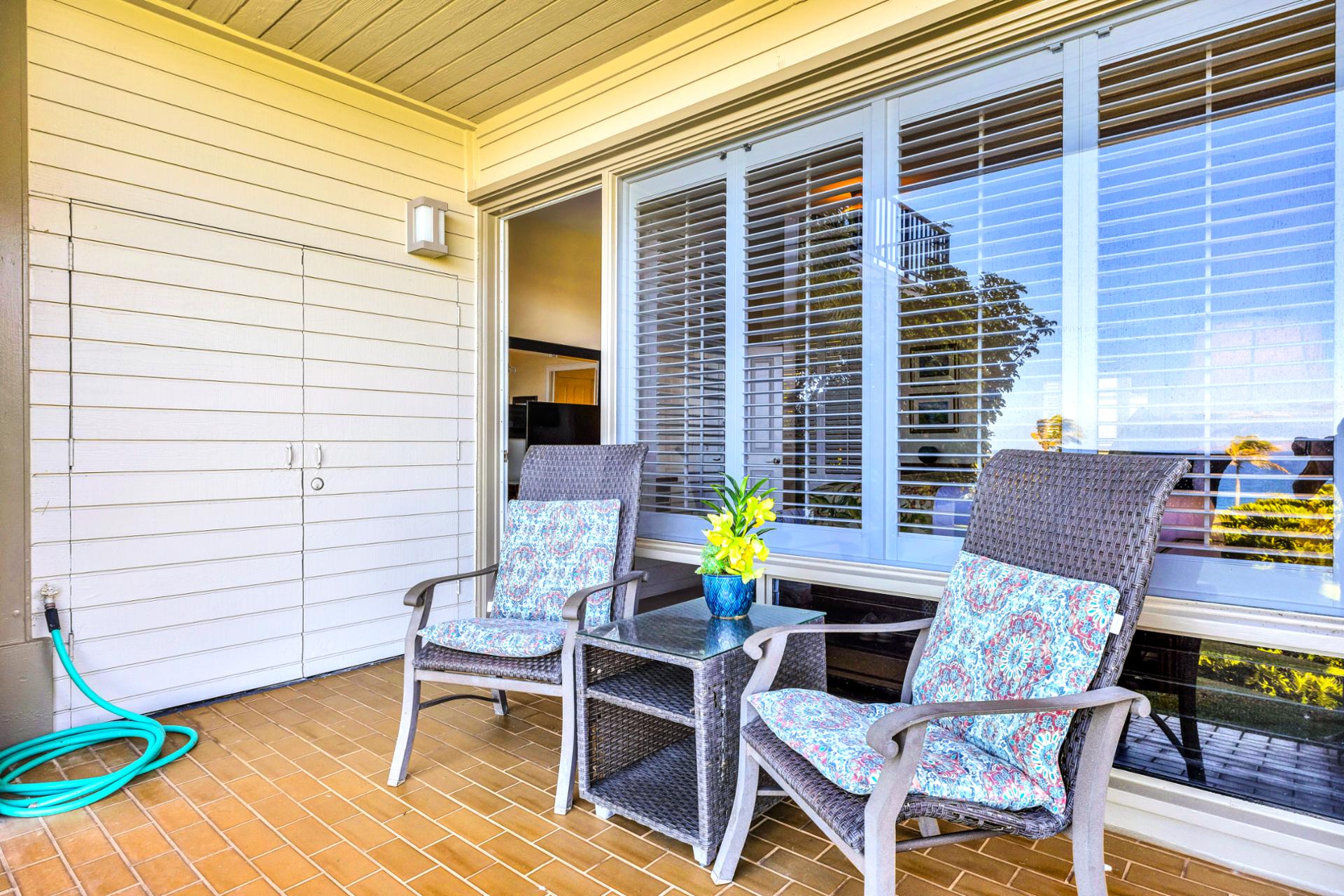 Step onto the lanai for quiet outdoor moments