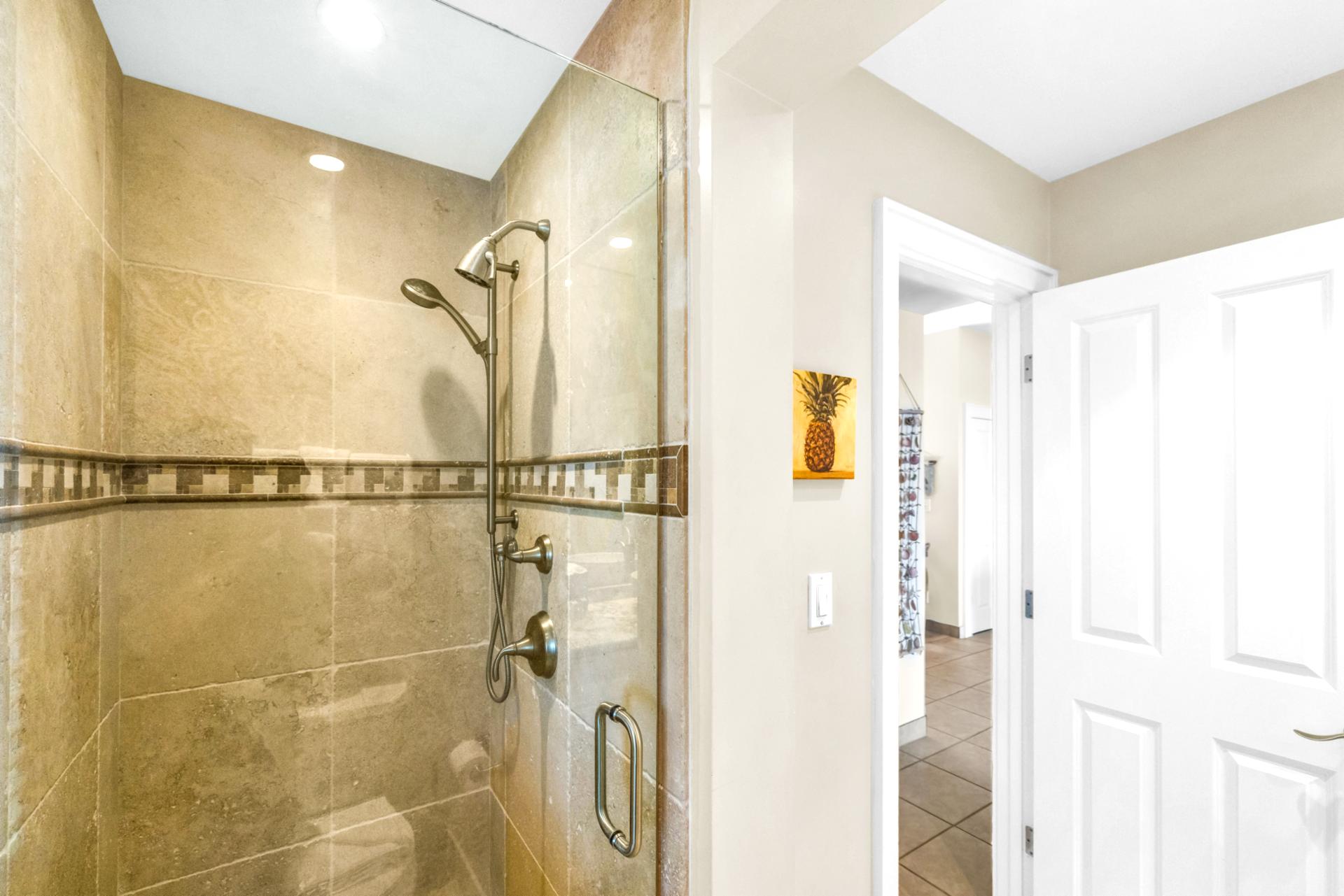 A modern guest bathroom with spa like touches