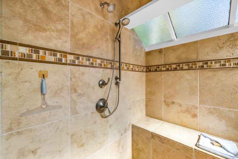 Clean and calming walk in shower for easy mornings