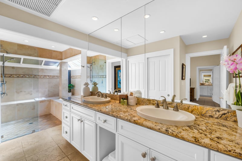 Refresh in a spacious spa inspired primary bath