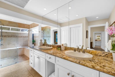 Refresh in a spacious spa inspired primary bath