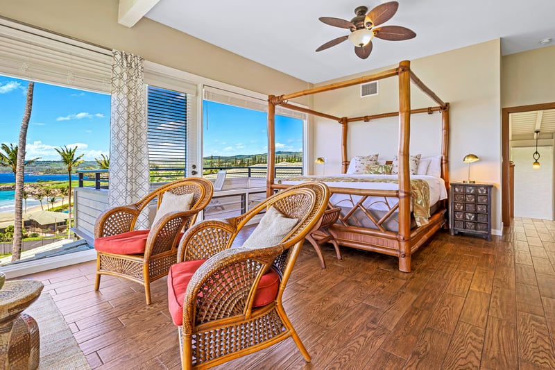 Sleep steps from the sea—this airy king bedroom offers dreamy views and unforgettable island mornings     