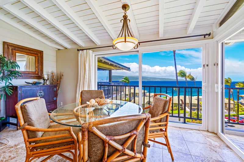  A sun-drenched dining space where every meal is paired with panoramic views of the Pacific    