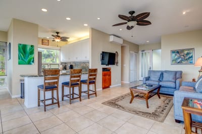 From the sleek tile floors to the gentle ceiling fan swirl, every detail was chosen for your comfort