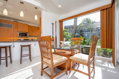 Dine under glowing pendant lights with panoramic garden views, where every meal feels like a tropical escape KBV-28G2
