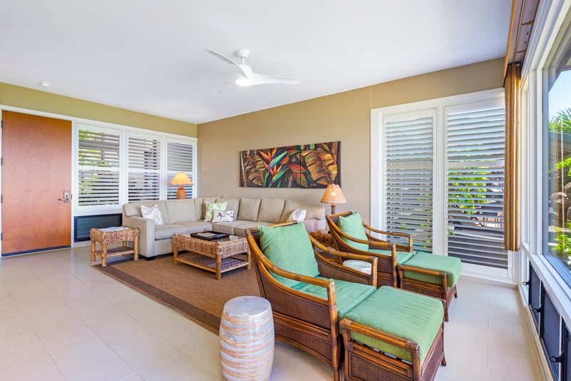 Kick back in tropical style—this cozy, elegant space is perfect for lazy mornings and peaceful evenings KBV-30G2
