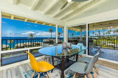 Dine in vibrant style with panoramic ocean views, designer chairs, and sunlit interiors that elevate every meal