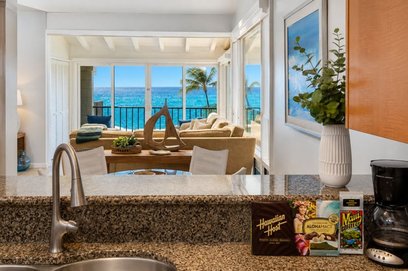 Your kitchen pass through keeps conversation flowing while offering convenient counter space between cooking and living areas.