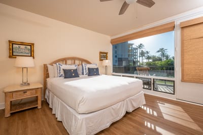 Fall asleep to the rhythm of island winds and wake up to sunshine in this tranquil coastal-inspired suite