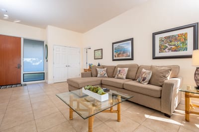 Local artwork adds character and color, grounding this space in the beauty of the island’s spirit