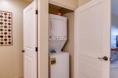 Travel smart, stay light—our laundry closet lets you refresh your wardrobe and extend your island wardrobe with ease KGV-14P3