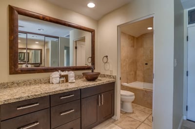 Bathed in soft tones and luxury textures, this master bathroom transforms everyday rituals into moments of pure, personalized indulgence