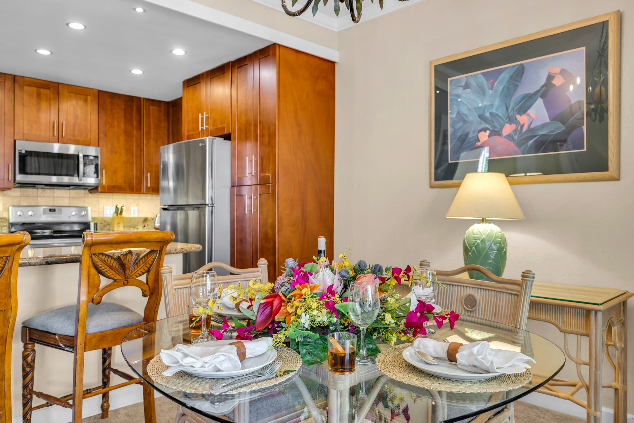 A sunny dining nook perfect for takeout feasts, card games, and long conversations