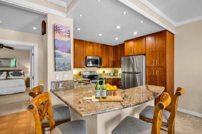 Pull up to the breakfast bar for pancakes, pupus, and playful day-planning
