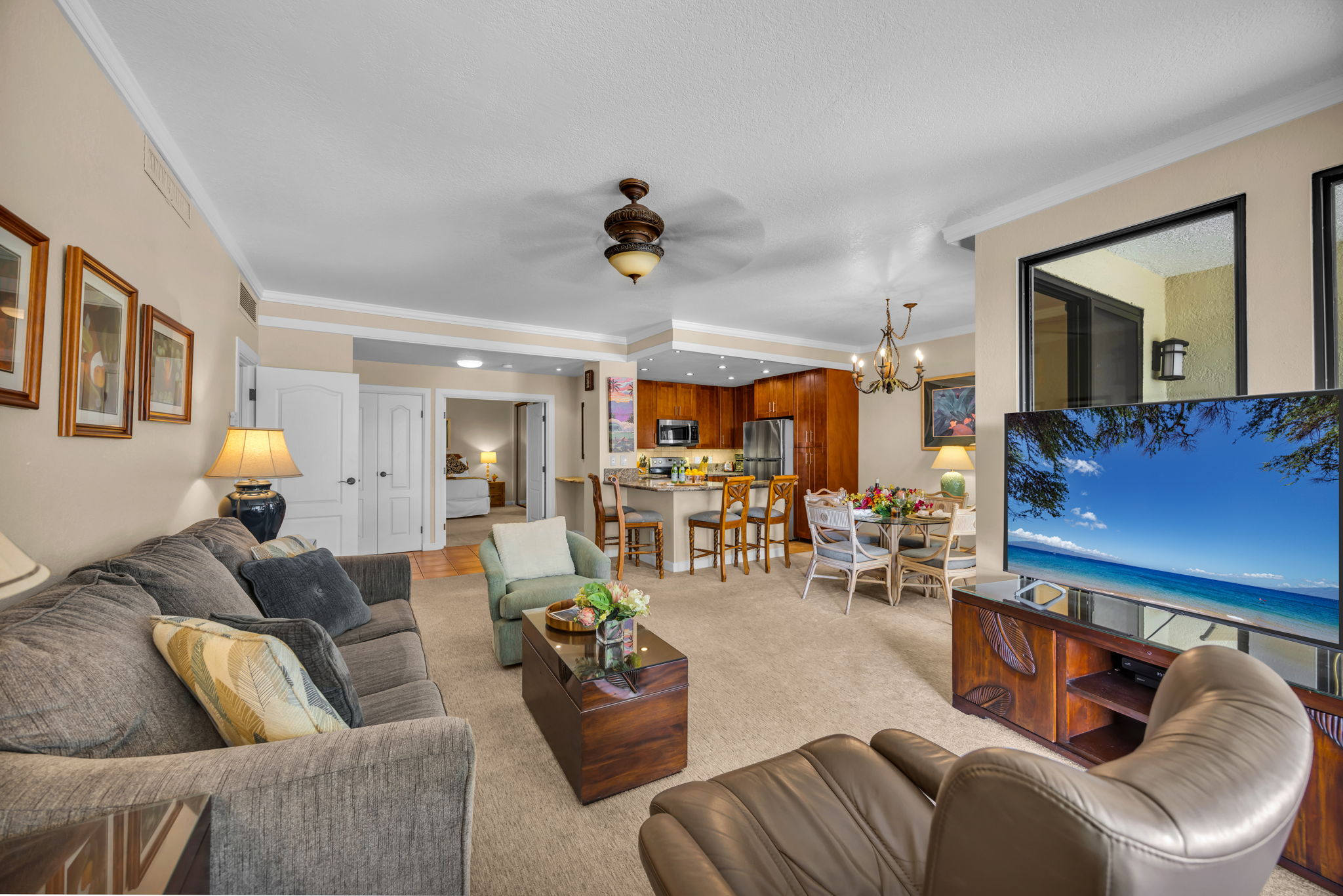 Stretch out, stream your favorites, and savor a slow start before beach time calls