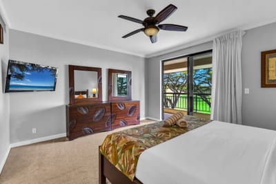 This tranquil primary suite invites deep sleep and easy mornings