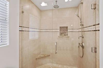 Step into this walk-in wonderland where steamy showers and rainfall bliss wash away the salt, sand, and stress KGV-14V3