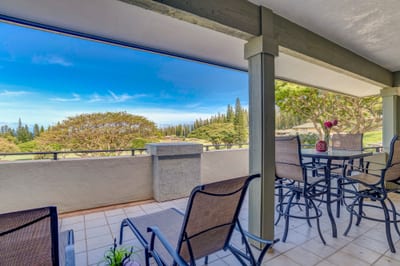 Chic and shaded with views for days—this lanai is made for morning mimosas and golden-hour conversations KGV-16T4
