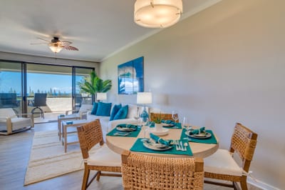 With its modern coastal vibe and artful table setting, this dining space invites connection, calm, and delicious memories KGV-17T5