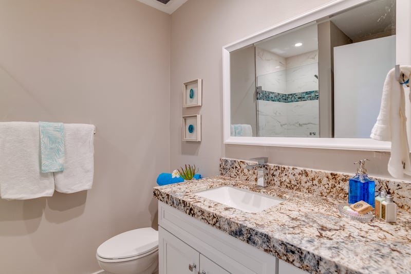 Every detail here is a nod to paradise—an elegant vanity, a spa-like shower, and the rhythm of the tropics just outside your window    
