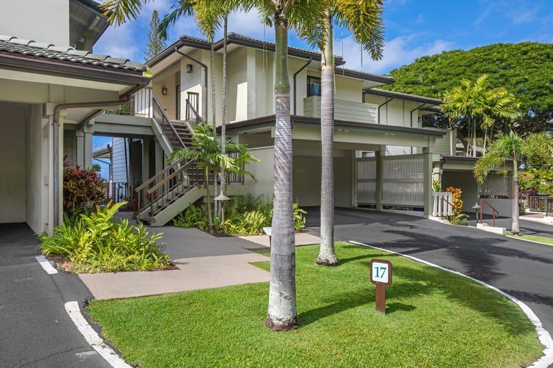 Your stay begins here—enjoy a private, lushly landscaped entrance with tropical blooms and peaceful ambiance KGV-17V3