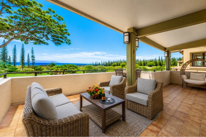 The villa sits within a quiet enclave of the Kapalua Resort, with resort pools and landscaped grounds just steps away. KGV-18T4
