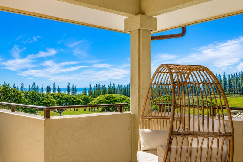 The perfect reading chair or cozy spot for morning coffee with the sounds of Hawaiian breeze and ocean waves.