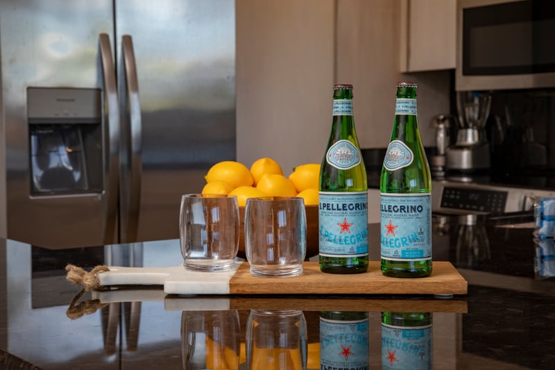Begin your stay with a sparkle, cool drinks, sunny lemons, and a kitchen designed for comfort, calm, and connection    KGV-20T2