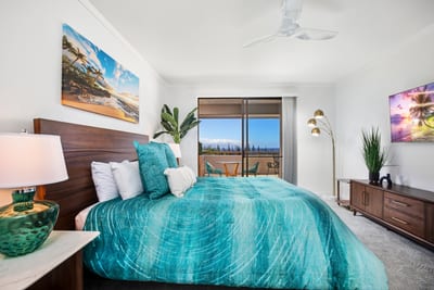 Wake to the soft glow of coastal light and drift off beneath teal linens that whisper of waves, rest, and renewal KGV-20T2