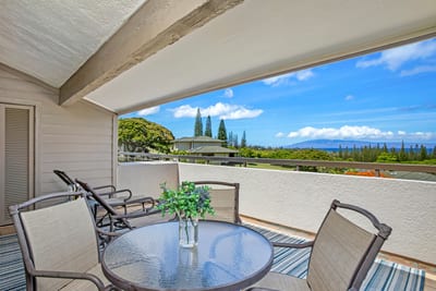 Dine alfresco with a backdrop of ocean blue and Cook pine trees. KGV-20T8